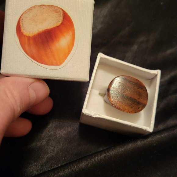 Earthy Natural Boho Wooden Ring - Picture 3 of 3